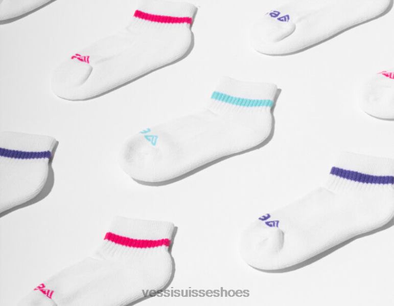 Vessi chaussettes mi-mollet H6F628 gris, rose sur blanc, turquoise sur blanc, violet sur blanc, noir, blanc