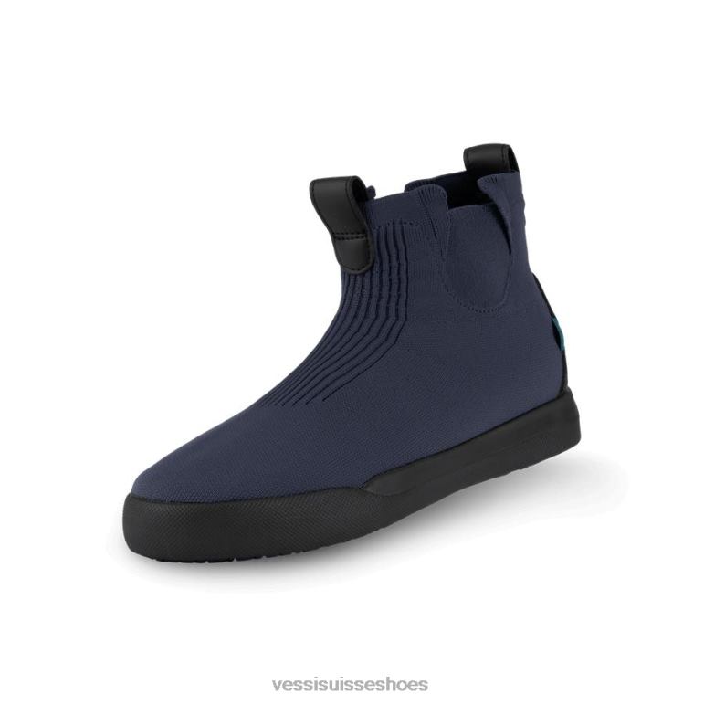 Vessi week-end chelsea - bleu côte sur noir H6F62181 côte bleue sur noir