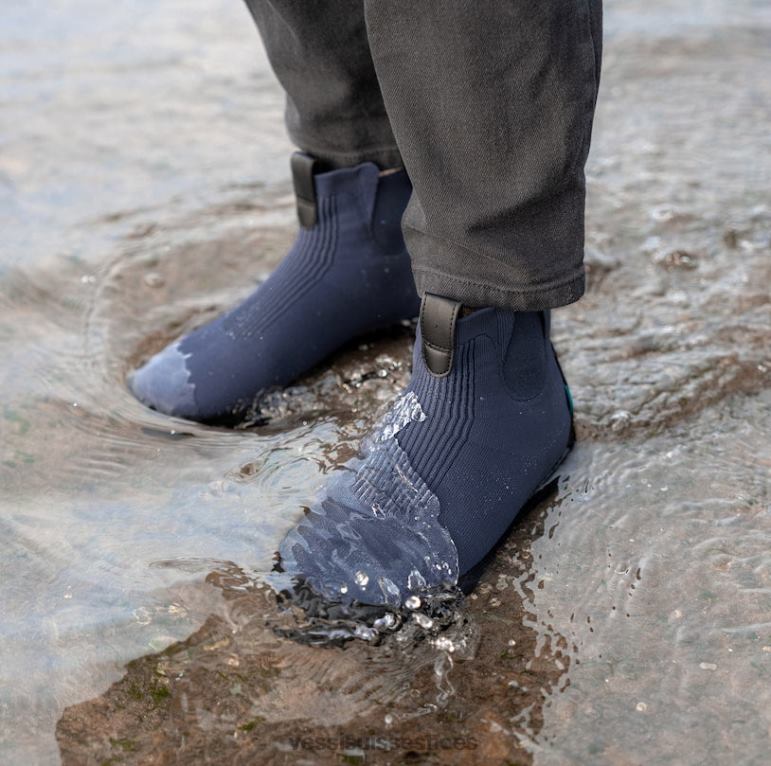 Vessi week-end chelsea - bleu côte sur noir H6F62181 côte bleue sur noir