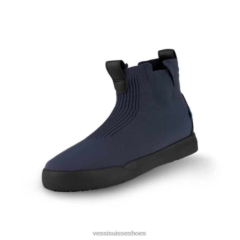 Vessi week-end chelsea - bleu côte sur noir H6F62181 côte bleue sur noir