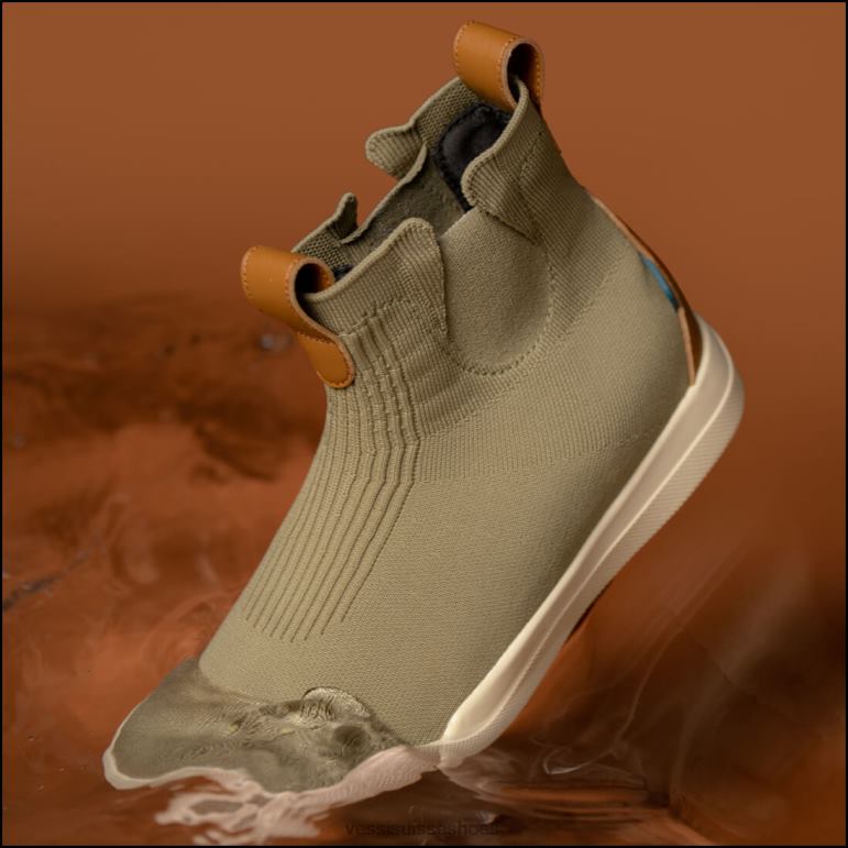 Vessi week-end chelsea - vert olive sur blanc cassé H6F62179 vert olive sur blanc cassé